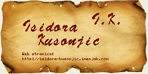 Isidora Kusonjić vizit kartica